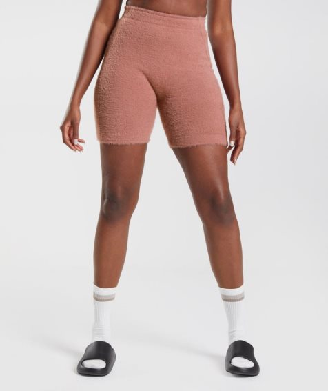 Women's Gymshark Whitney Eyelash Knit Shorts Pink | NZ 3CXVKS